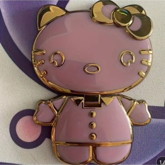 Hello Kitty Rotatable Folding Phone Stand Mirror - PINK - Picture 1 of 5